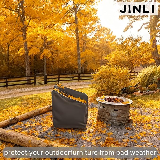 JINLI Waterproof Patio Adirondack Chair Cover 1-Piece Set, Lawn/Garden Outdoor Furniture Cover, Suitable for Maximum Chair Size 32 inches Wide x 35 inches deep x 36 inches high (Black)