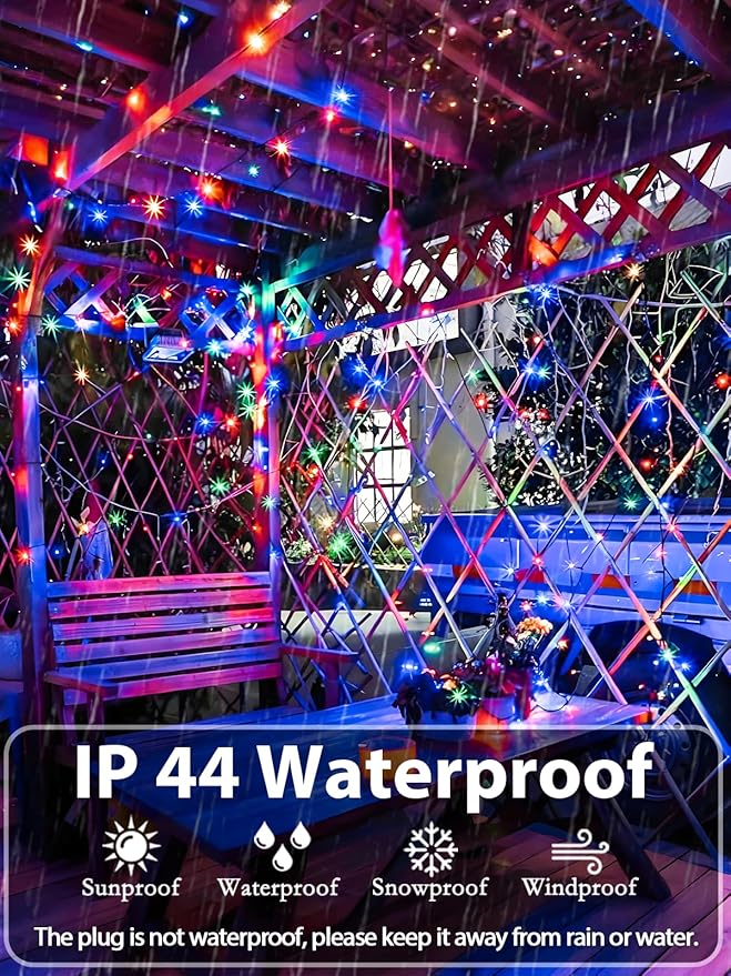 Upgraded 165FT 500 LED Multicolor Christmas String Lights Indoor & Outdoor, Memory Function & Timer & 8 Modes, Green Wire Waterproof String Lights for Xmas Tree Holiday Party Garden Decor (Multicolor)