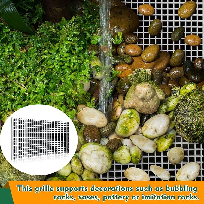 1 Pack Heavy Duty Fountain Basin Grate for Pond and Water Garden Features and More Snap-Together - Hide Reservoir, Rocks, Other Decorative Objects (24 x 36 Inch,Dark Grey)