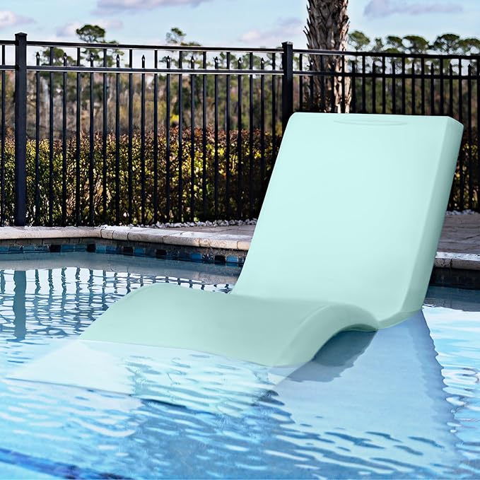 Step2 Vero Pool Lounger, Outdoor/Indoor Waterproof Patio Furniture, Pool Lounge Chair, Use in Pools Up to 9-Inches of Water or Poolside Ledge, Made of Durable Plastic, Weighted, Julep