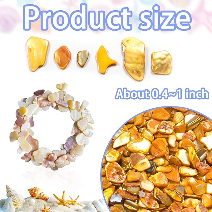 Featuman Natural Crushed Shells Chips, 14.5 oz Yellow Mosaic Sea Shell Fragments for Crafts, Small Crushed Shells Bulk Sea Shells for Vase Fillers, Wedding Party, Succulent Plants, Wall Art