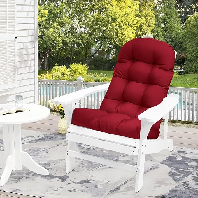 Outdoor Adirondack Chair Cushions Waterproof Burgundy Chairs Cushions for Adirondack Chairs High Back Thicked Patio Chair Cushions Outdoor and Indoor 43"*20"*3.9"