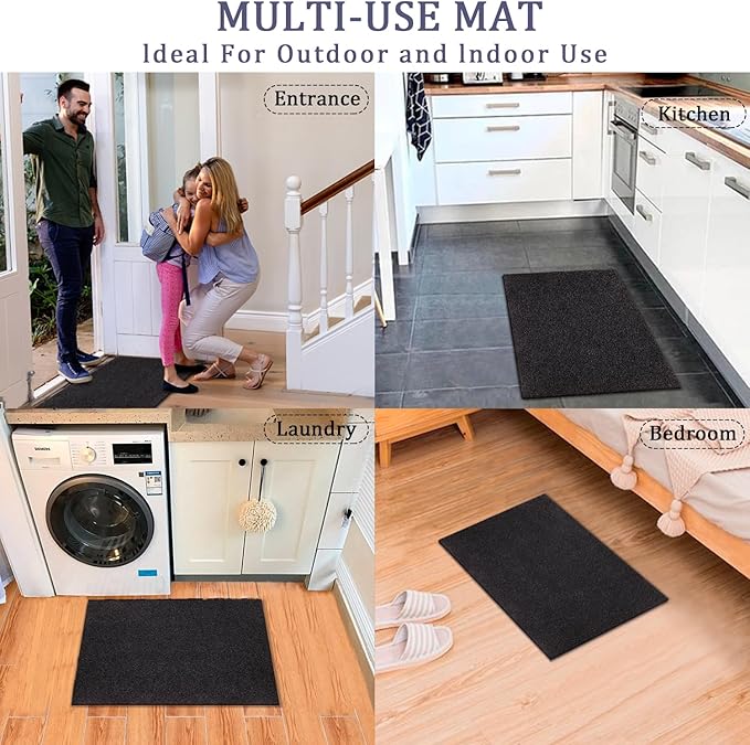 AAZZKANG Large Front Door Mat Outdoor 2 Pack with Non Slip Backing Multipurpose Utility Mats 36"x24" Blank Doormat Ultra Absorb Mud Easy to Clean Welcome Mat for Indoor,Entrance