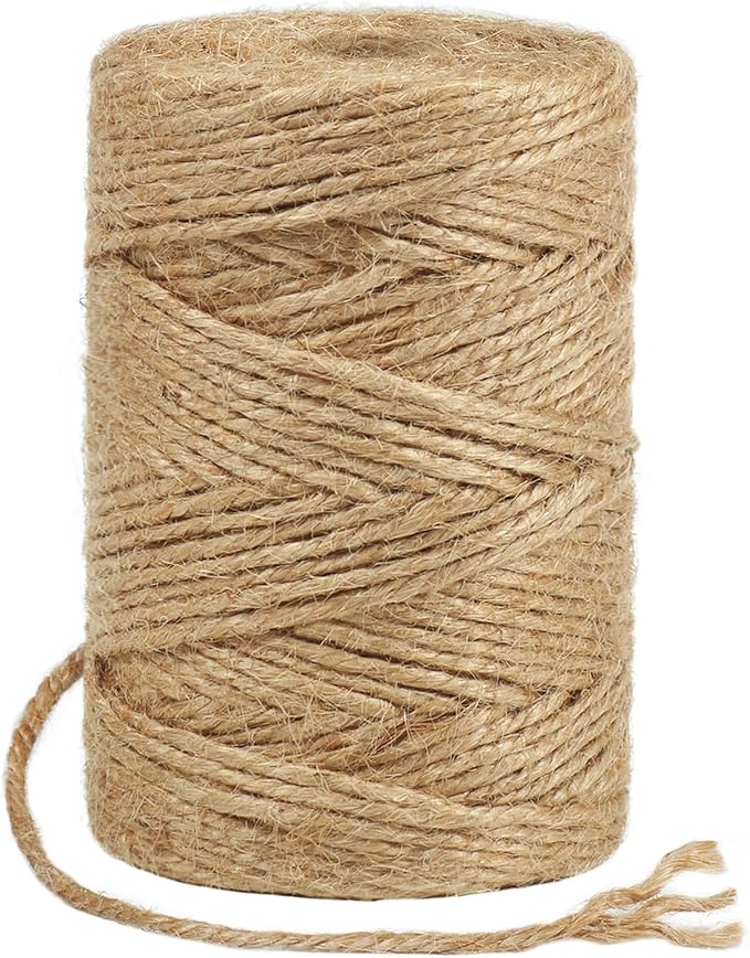 Tenn Well Jute Garden Twine, 328 Feet 3mm Heavy Duty Jute Twine String for Plants, Gardening, Crafting, Gift Wrapping, Bundling, Holiday Decorations