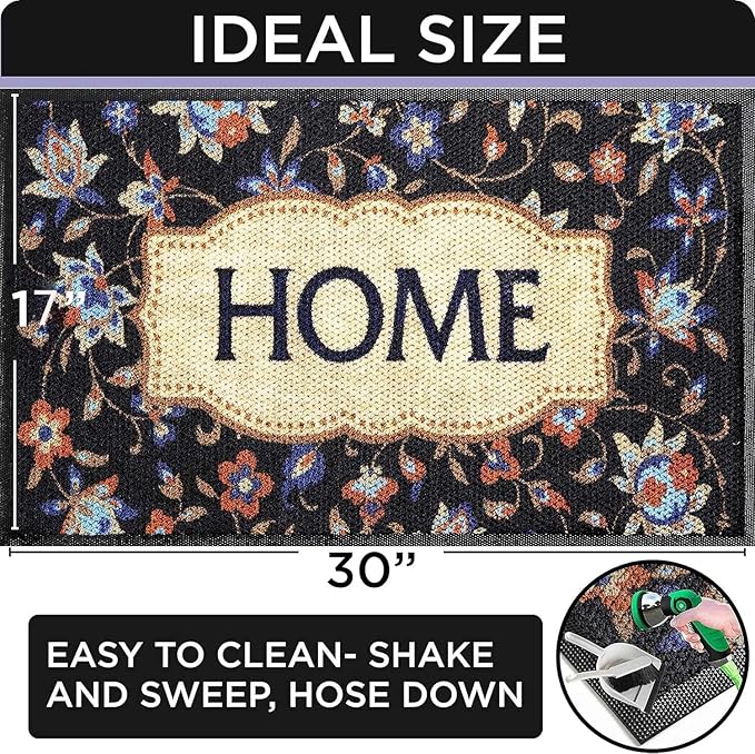 ubdyo Extra Durable Doormat - Heavy-Duty Absorbant Welcome Mat - Non-Slip Door Mat Outside - Easy to Clean Doormat Outdoor Entrance - Outdoor Mats for Front Door - 30'' x 17''