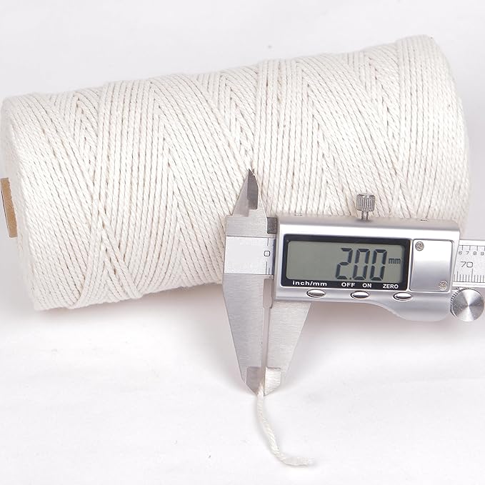 1375ft Butchers Cotton Twine String 2mm Cooking Twine Food Safe for Bakers, Meat and Roasting, Gift Wrapping, Crafting & Knitting