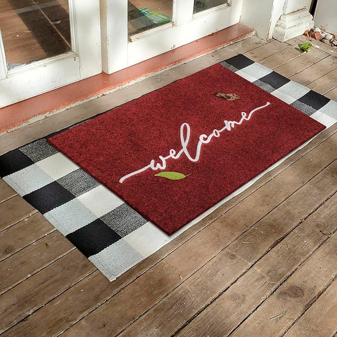 AAZZKANG Doormat Decorative Welcome Mat Large 24"x36" with Non Slip Rubber Backing Ultra Absorb Mud Easy to Clean Outside Inside Doormat