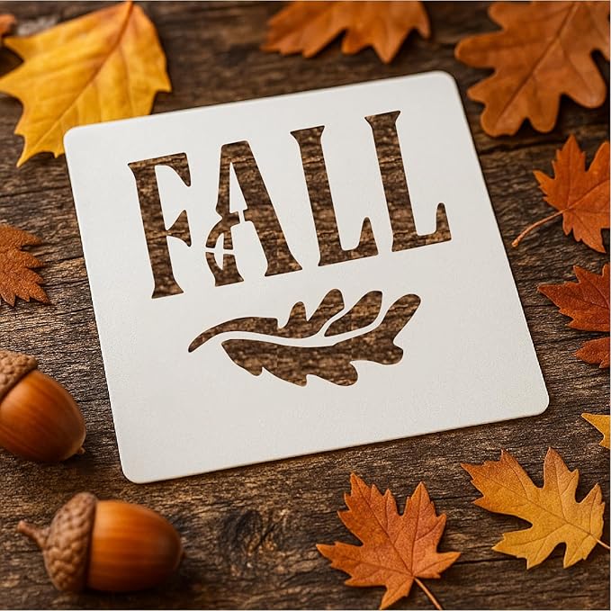 Fall Stencils 56PCS 4in Reusable Plastic Templates Fall Craft Paint Stencil DIY Crafts Thanksgiving Autumn Decoration for Fabrics Window Wall Home Wood(4inch 56 Pack)