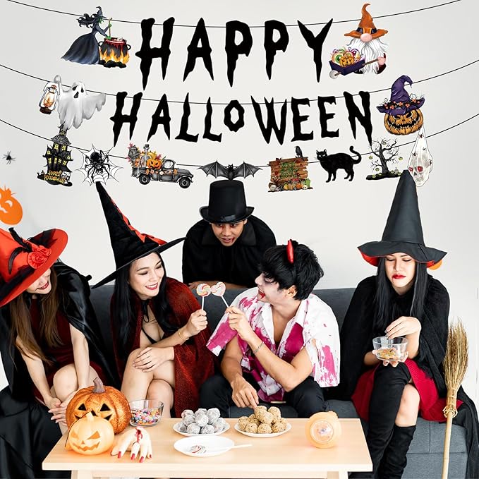 Halloween Banner Happy birthday Halloween Banner Party Decorations Party Supplies Decoration Birthday Decorations Baby Shower Unisex Decoration
