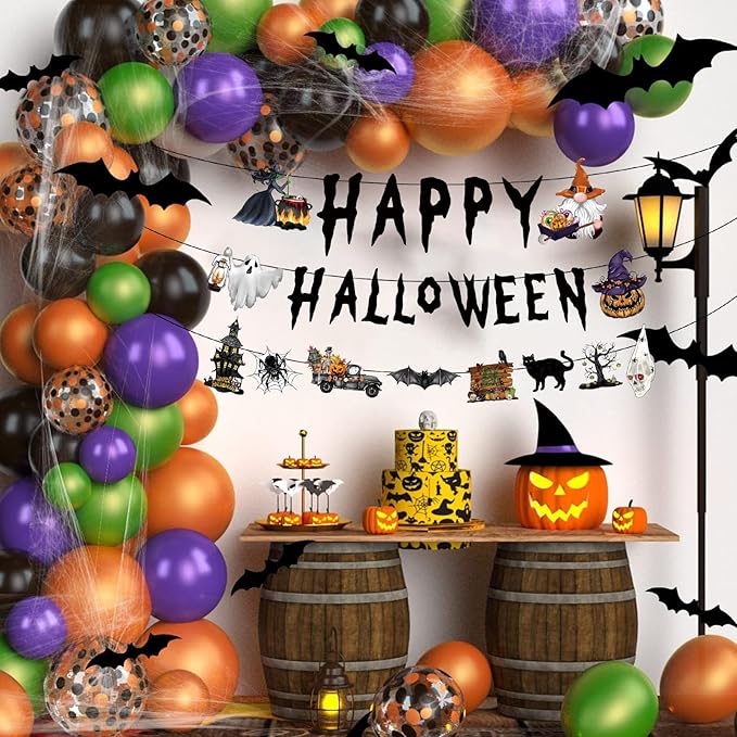 Halloween Banner Happy birthday Halloween Banner Party Decorations Party Supplies Decoration Birthday Decorations Baby Shower Unisex Decoration