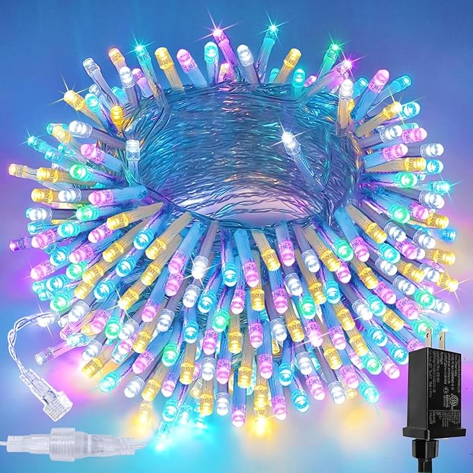 Connectable 200 LED Easter Lights Indoor Outdoor with Timer, 66FT 13 Modes Easter Pastel Lights Multicolor Lights, Waterproof Twinkle Fairy Lights Plug in Clear Wire for Christmas Bedroom Easter Decor