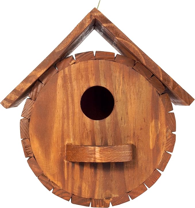 Set of 2 MIXUMON Bird Houses for Outside, Outdoor 2 Bird House Room for 2 Bird Families Bluebird Finch Cardinals Hanging Birdhouse for Garden