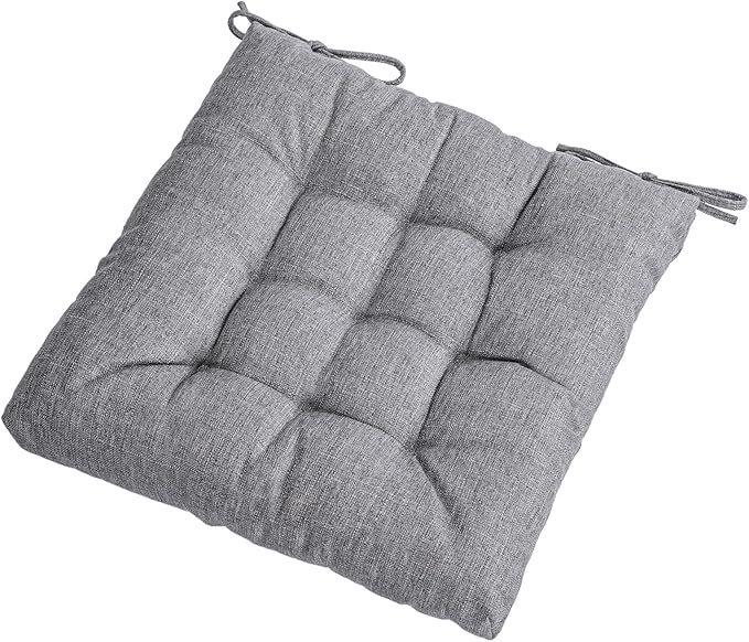 SQUARE MOON 4 Pack Chair Cushions, Seat Cushions, Chair Pads, Chair Mat for Indoor, Outdoor Dining Chair, Kitchen Chairs, Dining Room Chairs (16" × 16" × 4 Pack, Light Grey)