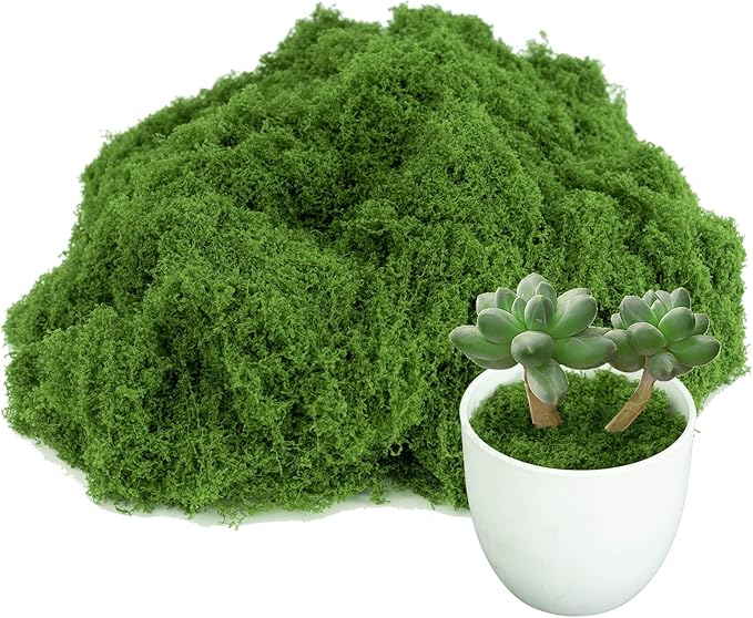 Fake Green Moss for Potted Plants(3.5 Oz),Artificial Moss for Crafts Indoor,DIY Table Decorating Fairy Garden Accessories Wedding Party Floral Decor Outdoor (Light Green)