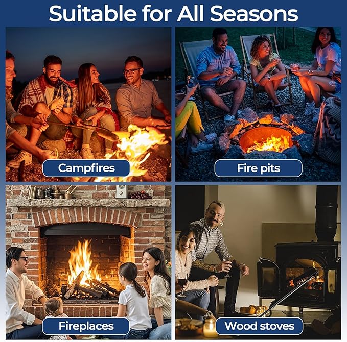 Fire Poker for Fire Pit, 46” Long Fireplace Poker, Portable Fire Pit Poker for Campfire, Outdoor and Indoor, Heavy Duty Rust Resistant Metal Fireplace Fire Pit Tools
