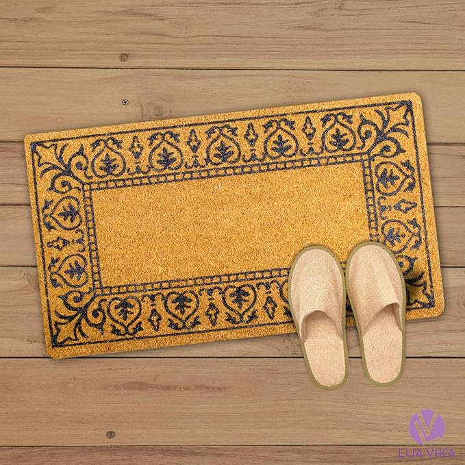 Coir Doormat 16"x27.5", Classic: Door Mat, Welcome Mat, Funny Pattern for Indoor & Outdoor Entrances