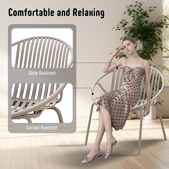 Patio Furniture Set, 3 Pieces Outdoor Furniture with Bistro Table and Chairs Set of 2, Outdoor Patio Set with Porch Chairs and Table, Deck Conversation Set for Garden Poolside
