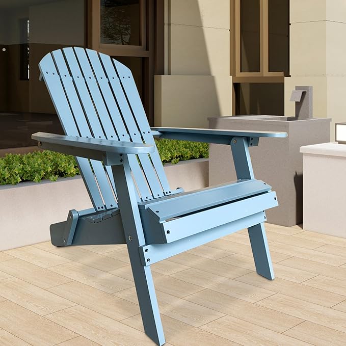 PayLessHere Adirondack Chairs, Weather Resistant Patio Chairs with Pinewood Wooden Textured for Patio Lawn Garden Backyard Deck Pool Beach Fire Pit