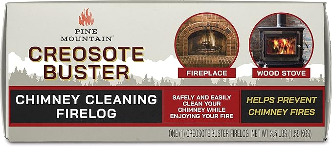 Pine Mountain Creosote Buster Chimney Cleaning Safety Firelog 3.5Lb Log Brown 1 Count, (4152501500)