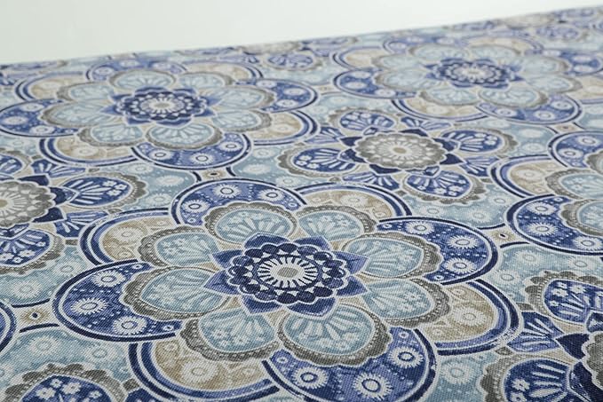 Pillow Perfect Outdoor/Indoor Keyzu Medallion Mariner Square Corner Chair Cushion, Blue