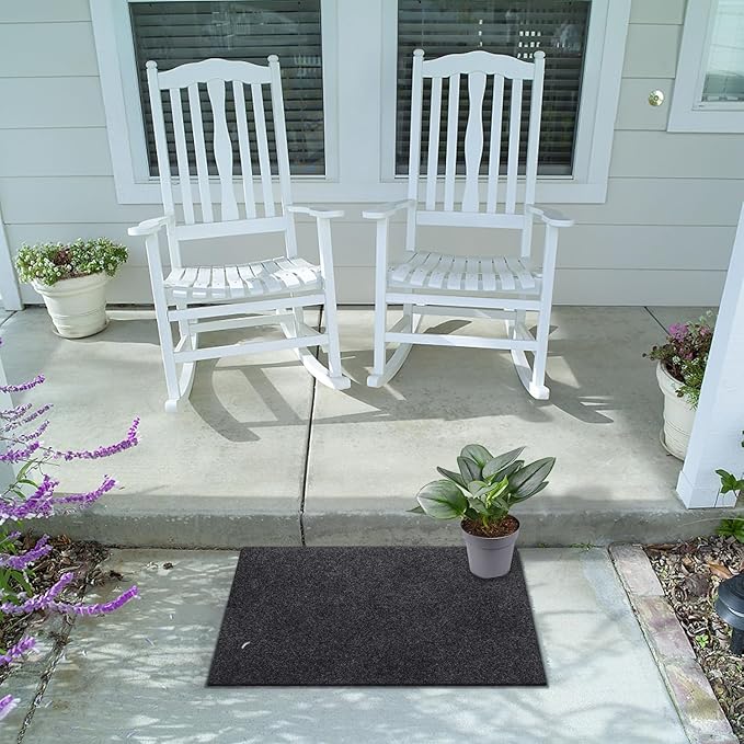 AAZZKANG Door Mat 2 Pack Non Slip Indoor Outdoor Doormat Utility Multi-Purpose Mats Ultra Absorb Mud Easy to Clean Welcome Mat for Entry,Front Door,High Traffic Areas Grey