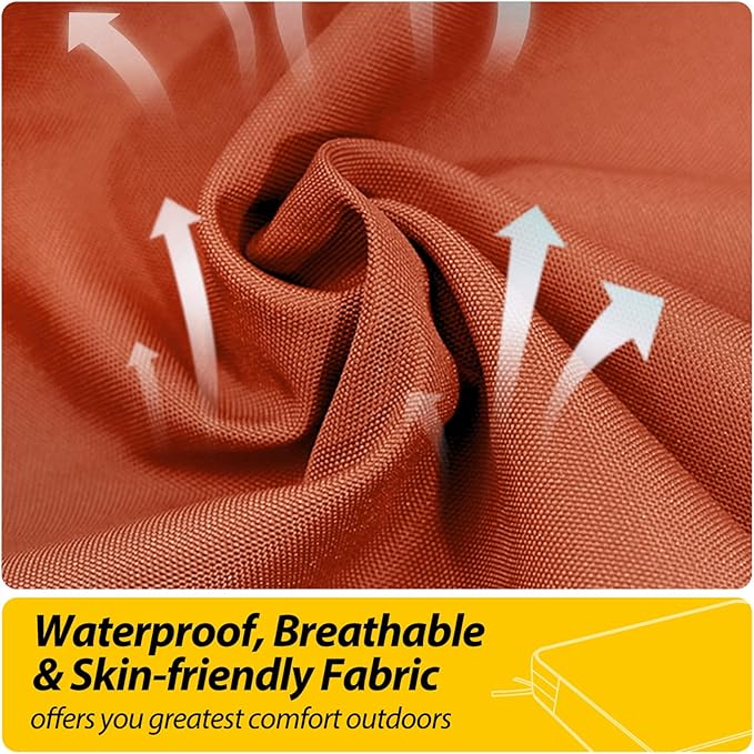 AAAAAcessories Outdoor Seat Cushions for Chairs, Waterproof, Fade-Resistant, 19" x 19" x 3", Patio Furniture Replacement Cushions, Set of 2, Rust