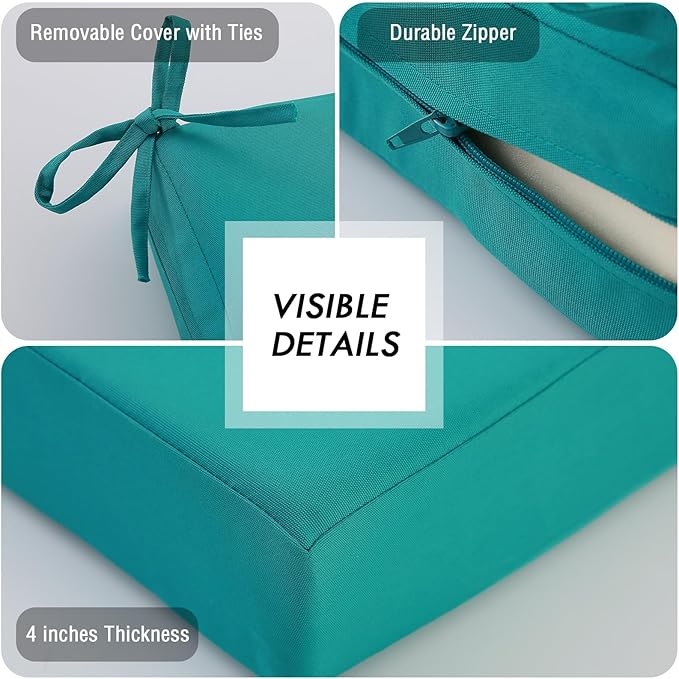 idee-home Outdoor Cushions for Patio Furniture, Outdoor Seat Cushion, Waterproof Couch Hampton Bay Deep Seat Replacement Chair Cushions for Garden Lawn Backyard Deck, 30 x 30
