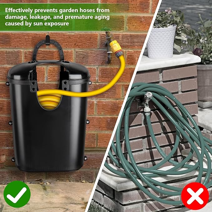 Courtyard Hose boxes, garden hoses Box。Black