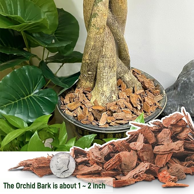 6 Quart Organic Orchid Bark for Potting-Natural Orchid Mulch for Potted Plants, Root Development of Orchid Plants and Garden Soil Amendment Mix