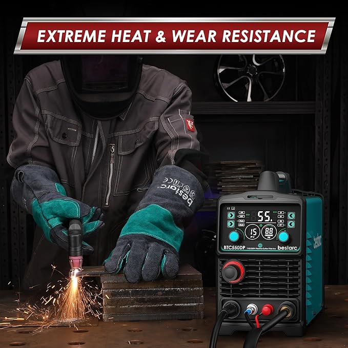 bestarc Leather Forge MIG Welding Gloves, 932℉ Heat Resistant Welding Gloves with Kevlar Stitching for MIG, TIG, Stick, Forge