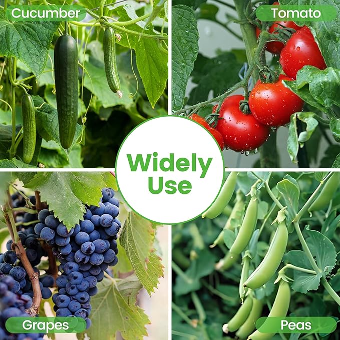 Foldable Cucumber Trellis 3 Pack, 48" L x 34" W A-Frame Trellis, Climbing Plants Support Raised Bed Trellis, with Twist Ties & Plant Bags for Outdoor Yards Gardens