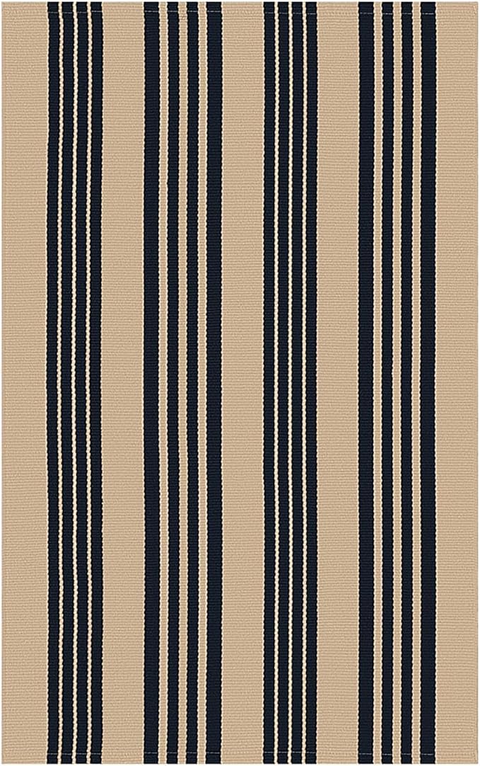 IOHOUZE Black and Tan Striped Rug 2.3'x3.6' Front Door Rugs Outdoor, Small Washable Area Rug for Front Porch, Spring Summer Welcome Mats Outdoor Indoor, Doormat for Entryway Porch Entrance