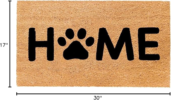 THEODORE MAGNUS Dog Door Mat - Welcome Mat for Front Door with Non-Slip Backing - Durable Doormat - Perfect for Outside Entrance Matt - Outdoor/Indoor - Pawfect Home - 17" x 30"