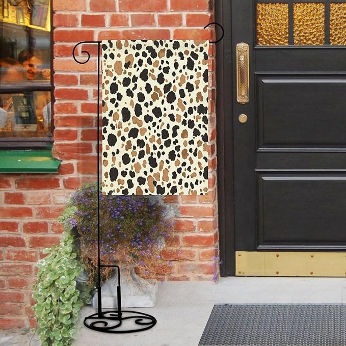 Cow Print Welcome Garden Flag 12x18 Double Sided Cow Print Farmhouse Rustic Outdoor House Flags Yard Flag Seasonal Yard Decoration