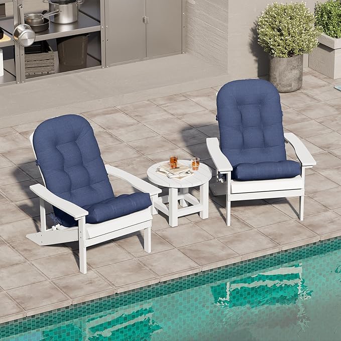 Crestlive Products Adirondack Chair Cushion Outdoor Rocking Chair Cushions Water & Fade Resistant 50x20x4 Inch High Back Patio Chair Cushions Set of 2 Thick Patio Replacement Cushion, Sky Blue