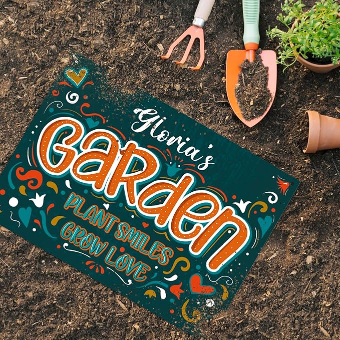 Custom Garden Signs, Personalized Sign For Garden, Mom, Her Or Girlfriend Sign, 18x24 Inches, Rust Free .063 Aluminum, Fade Resistant, Made in USA by Sigo Signs