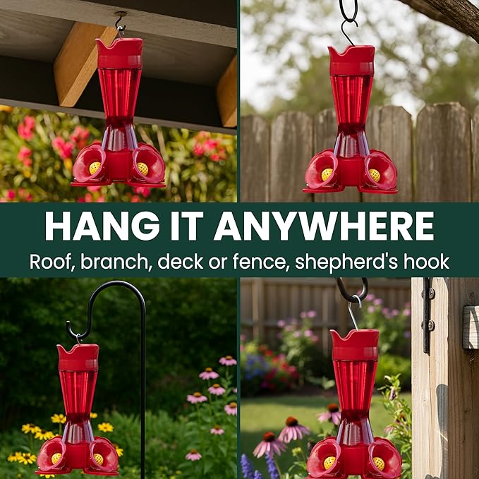 Perky-Pet Red Hummingbird Feeder - Pinch Waist Design for Easy Feeding - Humming bird Feeder for Outdoors - 403CP - 8 oz Capacity