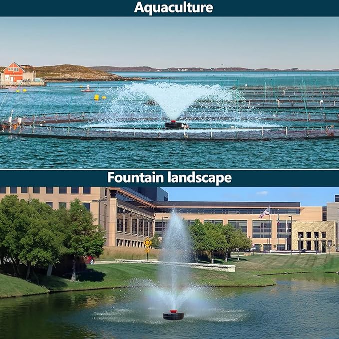 Pond Fountain Aerator-1HP 750WPond Fountain-110V Stainless Steel Floating Fountain, 100 Feet Power Cord, for Ponds and Lakes 2025