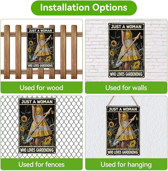 Gardening Gifts for Women,Gardeners,and Plant Lovers,Funny Metal Garden Signs Decor for Outside,Patio,Yard,Backyard,Garden Decorative Outdoor Accessories Essentials Supplies