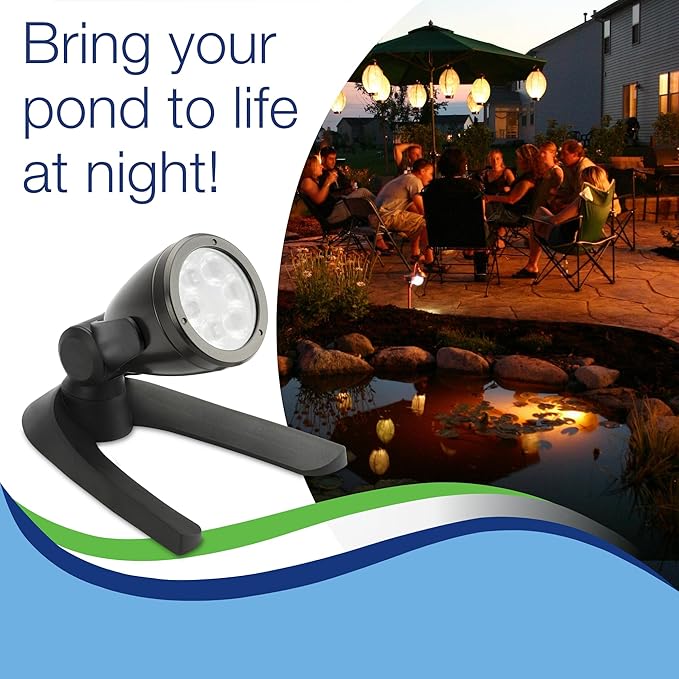 Aquascape 84034 6-Watt, Waterproof Submersible LED Spotlight for Pond, Garden, and Landscape Features,Black