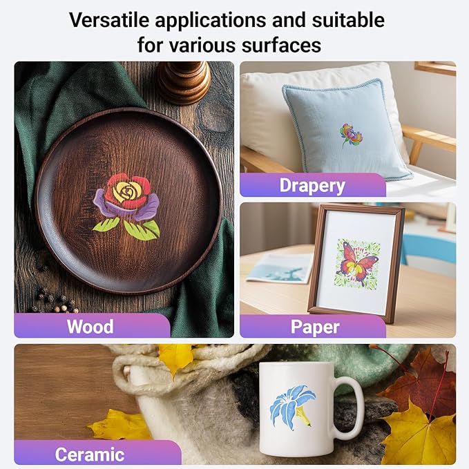 Flower Stencils for Painting, 64pcs 3 Inch Stencils for Crafts Rock Painting Stencils Plastic Reusable Stencils for Painting on Wood Wall Tile Home Decor