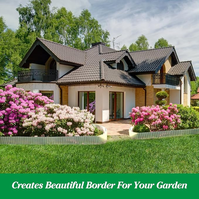 Metal Garden Edging Border, 6IN x 40FT Corrugated Landscape Edging for Landscaping, Sturdy Steel Lawn Edging for DIY Flower Bed Edging Tree Fence Yard Pathway