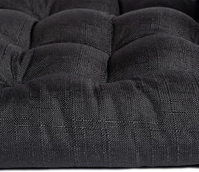 SQUARE MOON 4 Pack Chair Cushions, Seat Cushions, Chair Pads, Chair Mat for Indoor, Outdoor Dining Chair, Kitchen Chairs, Dining Room Chairs (16" × 16" × 4 Pack, Black)
