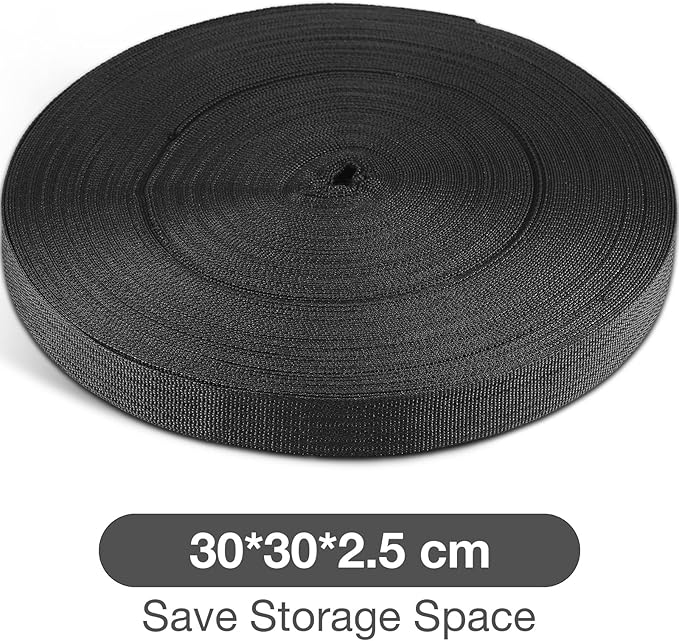Shappy Tree Tie Strap Garden Webbing Strap Garden Plant Supports Tree Tie Staking for Outdoor Use, Plant Supports, Grafting, Straightening Supplies(Black,295 Feet x 1 Inch)