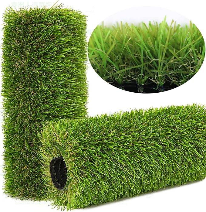 Artificial Grass Rug Outdoor Indoor 12FTX15FT Fake Grass Carpet Green Synthetic Grass Pet Turf Realistic Faux Grass Rug with Drain Holes for Garden Lawn Landscape Balcony Home Decor Patio
