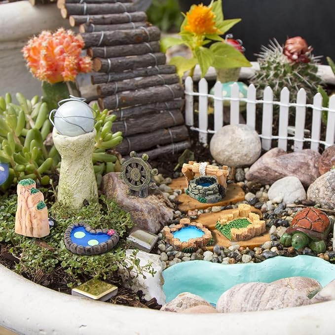 Miniature Grey Stone Arch Bridge, Fairy Garden Accessories, Micro Landscape Ornaments for DIY Garden Decor, Pond Lawn Decorative Figurines