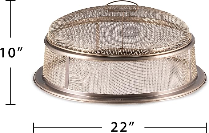 TIKI Reunion Fire Pit Screen & Poker Set – Outdoor Fire Pit Spark Protector & Ember Guard – Fire Poker Tool for Safe & Controlled Fires – Durable Metal Fire Pit Accessories in Gold & Black