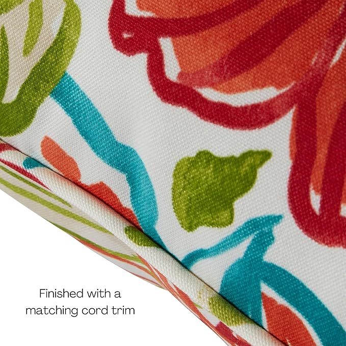 Greendale Home Fashions Outdoor Reversible 2-Piece Deep Seat Cushion Set, Garden Floral