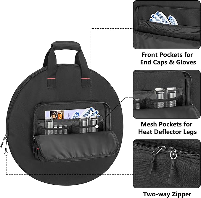 Heat Deflector Carry Bag Compatible with Solo Stove Ranger Heat Deflector 20”, Heat Deflector Transport and Storage Case with Handle & Pocket for Fire Pit Accessories, Dia: 21.5", Small