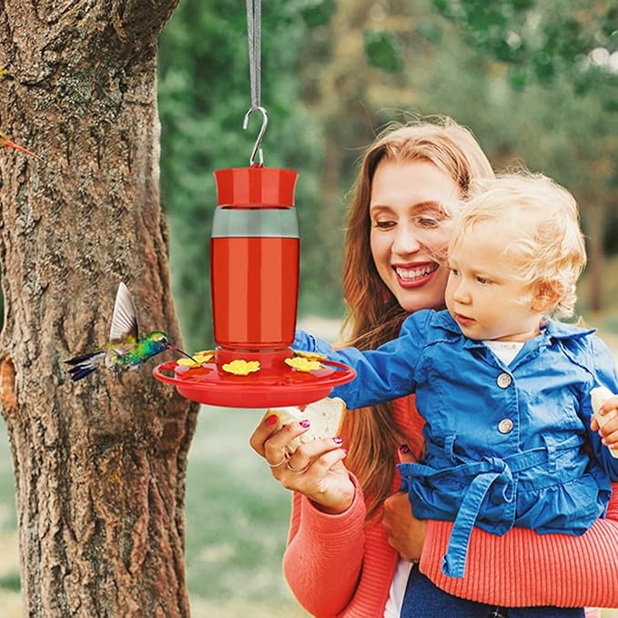 Hummingbird Feeder, 2Pack Hummingbird Feeders for Outdoors Hanging ant and Bee Proof, Humming Birds Feeders for Outside, Plastic Hummingbird Feeder, Humming Bird Feeder 23 OZ